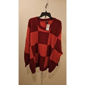 Torrid Red and Burgundy Striped Sweater